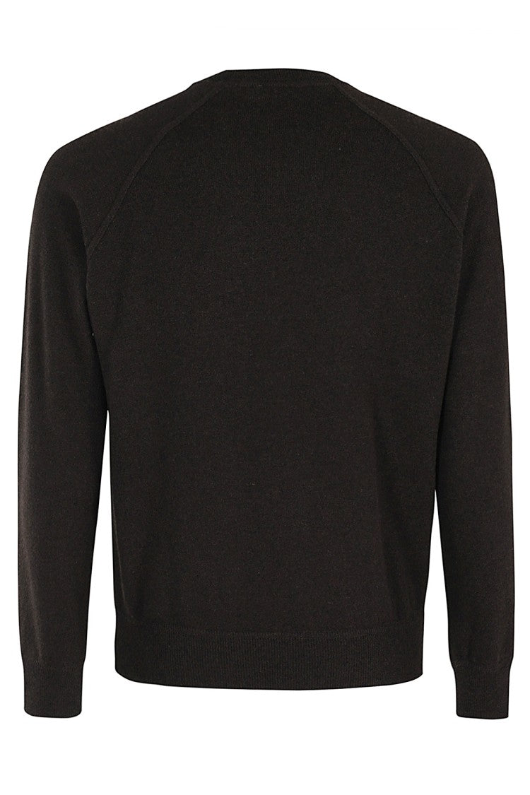 Filippo De Laurentis Black Crew Neck Sweater In Wool