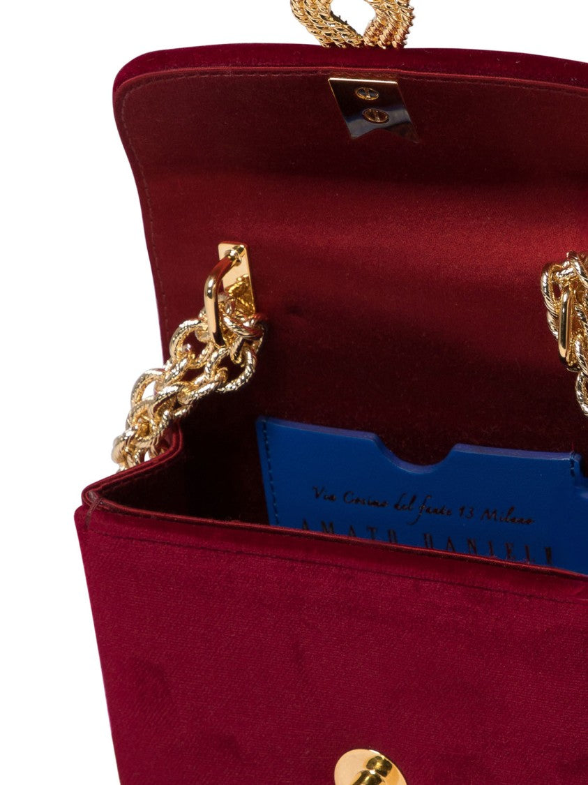 Amato Daniele Burgundy Velvet Crossbody Bag