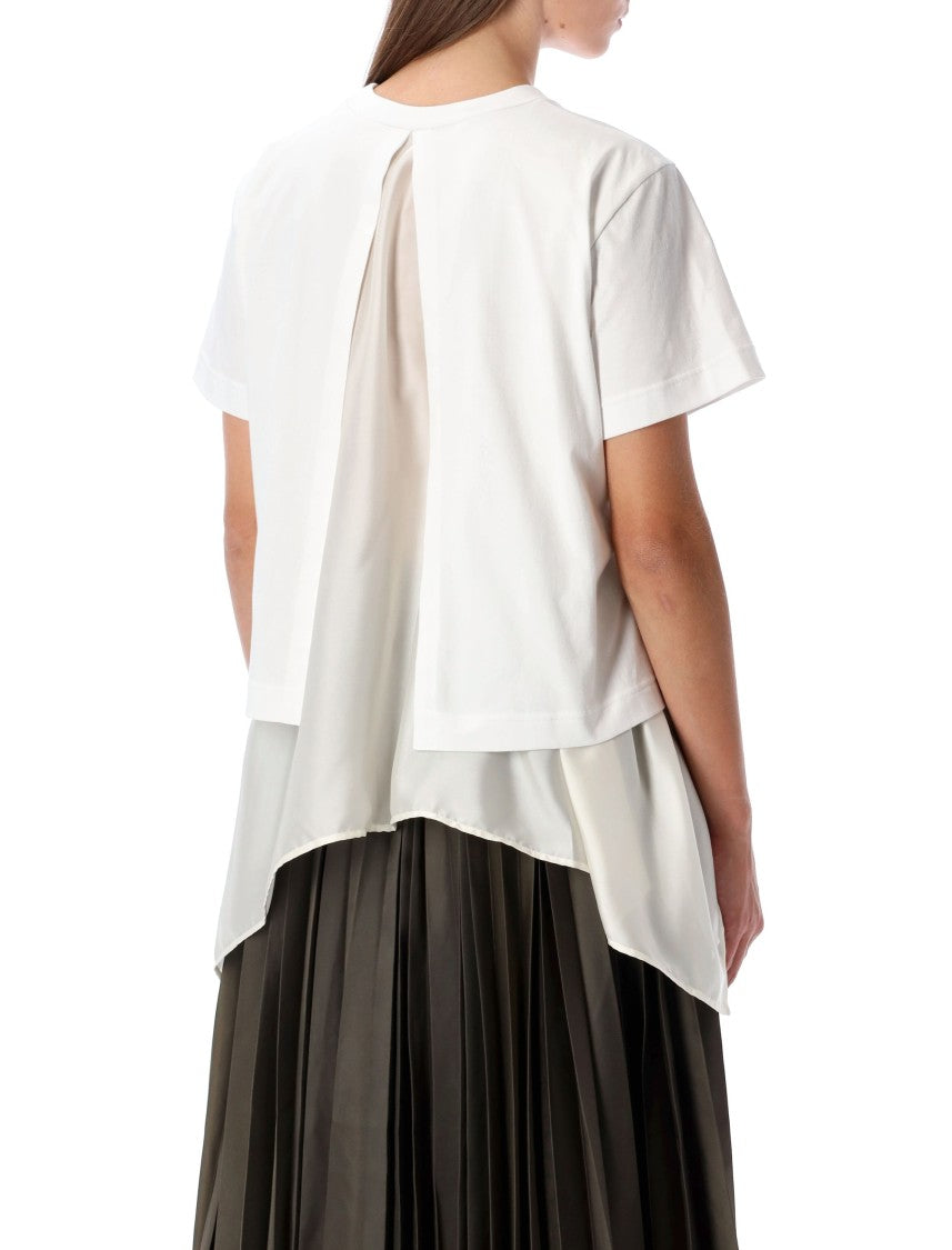 Sacai T-Shirt With Voile Back Insert