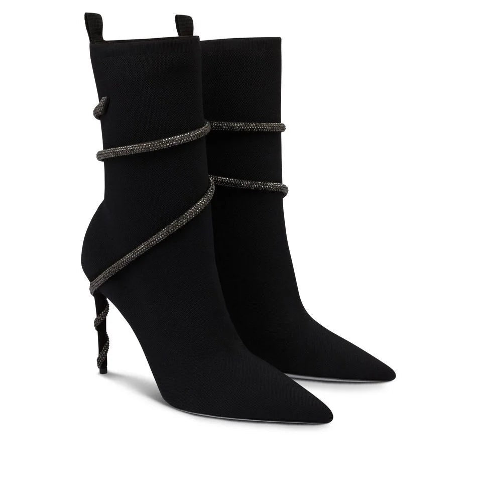 René Caovilla Margot Black Bootie 105