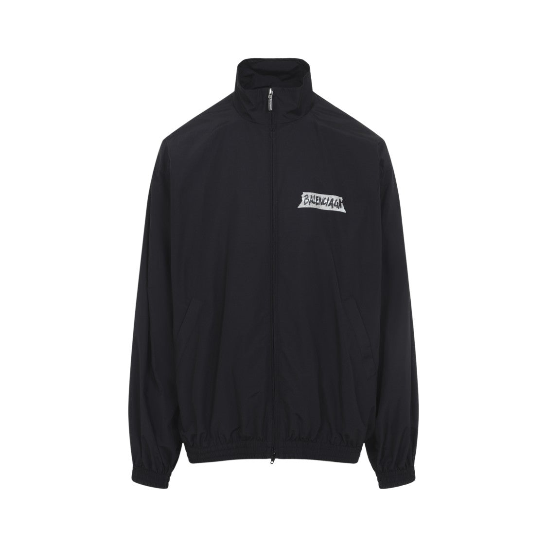 Balenciaga Black Casual Jacket With Graphic Logo Detail