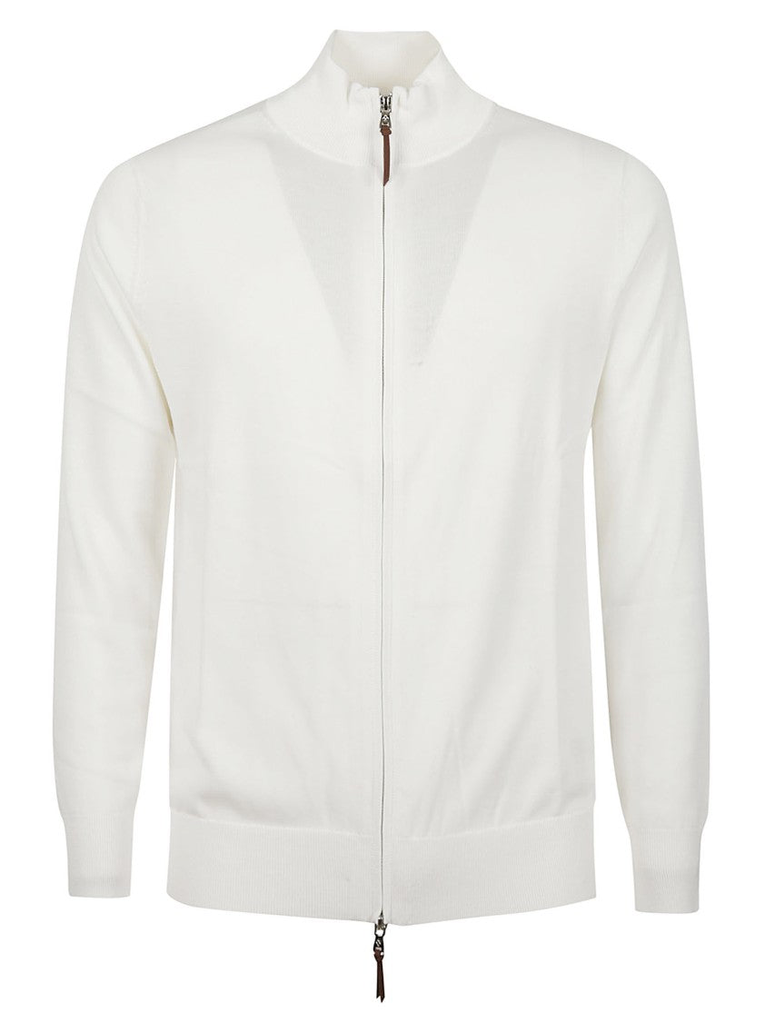 Ballantyne Plain Full Zip Cotton Cardigan