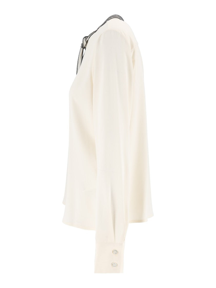 Fabiana Filippi Butter Crepe De Chine Bow Blouse