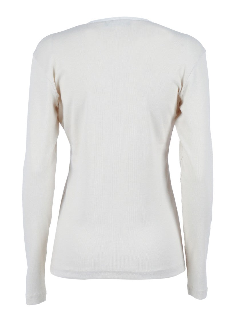 Fabiana Filippi V-Neck Ribbed Jersey T-Shirt
