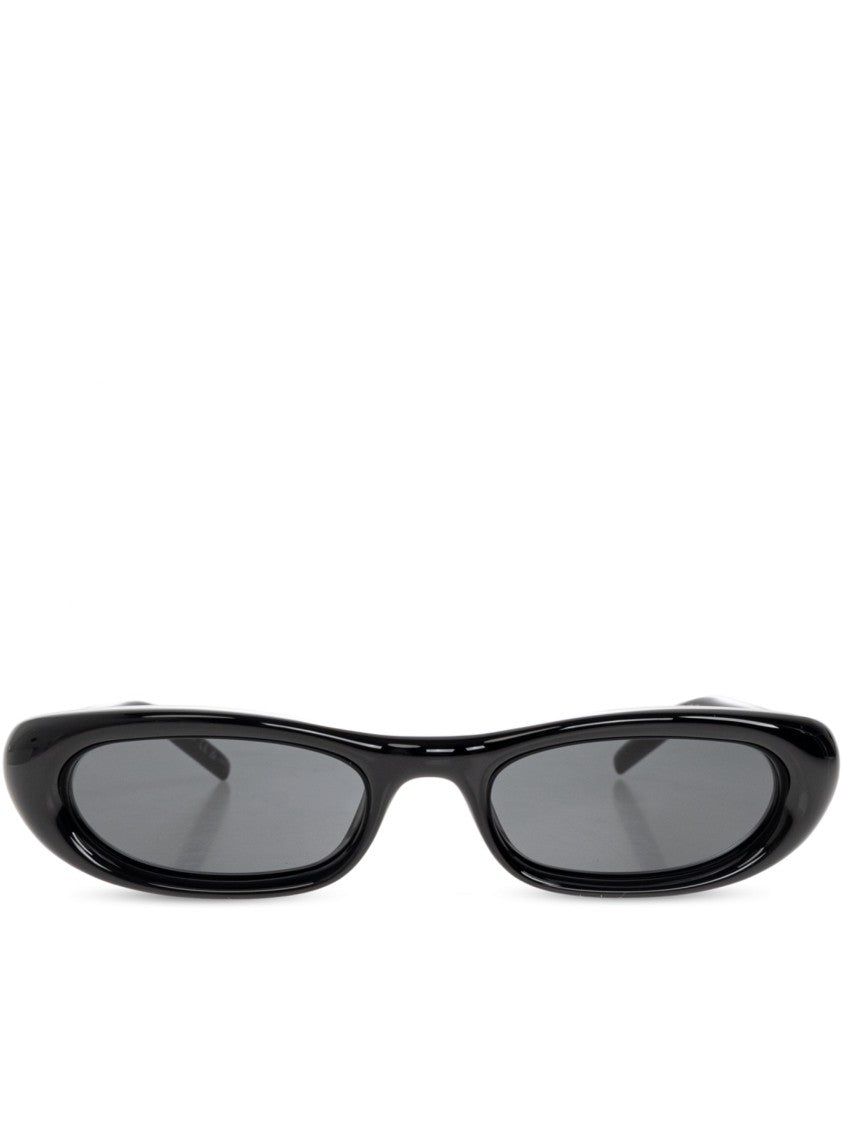 Saint Laurent Sl 557 Narrow Oval Glossy Black Sunglasses