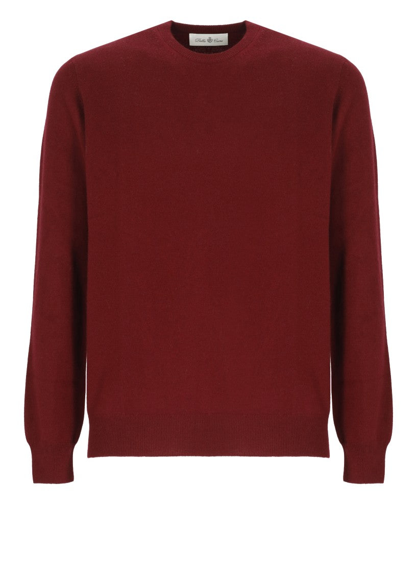 Della Ciana Burgundy Wool-Blend Crew Neck Sweater