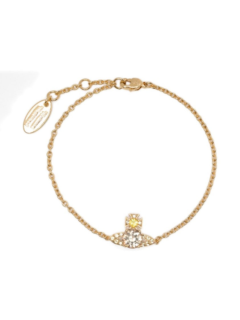 Vivienne Westwood Gold-Tone Orb Pendant Crystal Link Bracelet