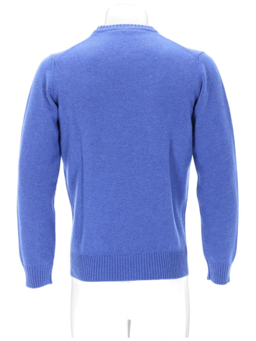 Kangra Cashmere Blue Cashmere Knit Sweater