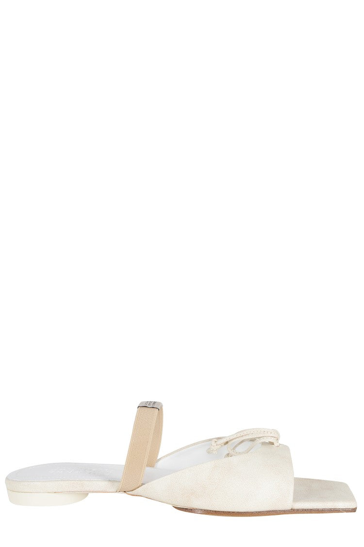 Mm6 By Maison Margiela Beige Bow Leather Sandals