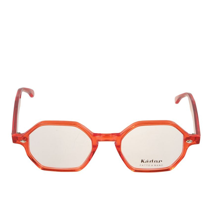 Kador Octagon Translucent Red Octagonal Frame Eyeglasses