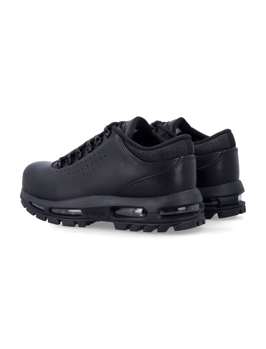 Nike Black Leather Low-Top Sneakers With Visible Air Max Cushioning