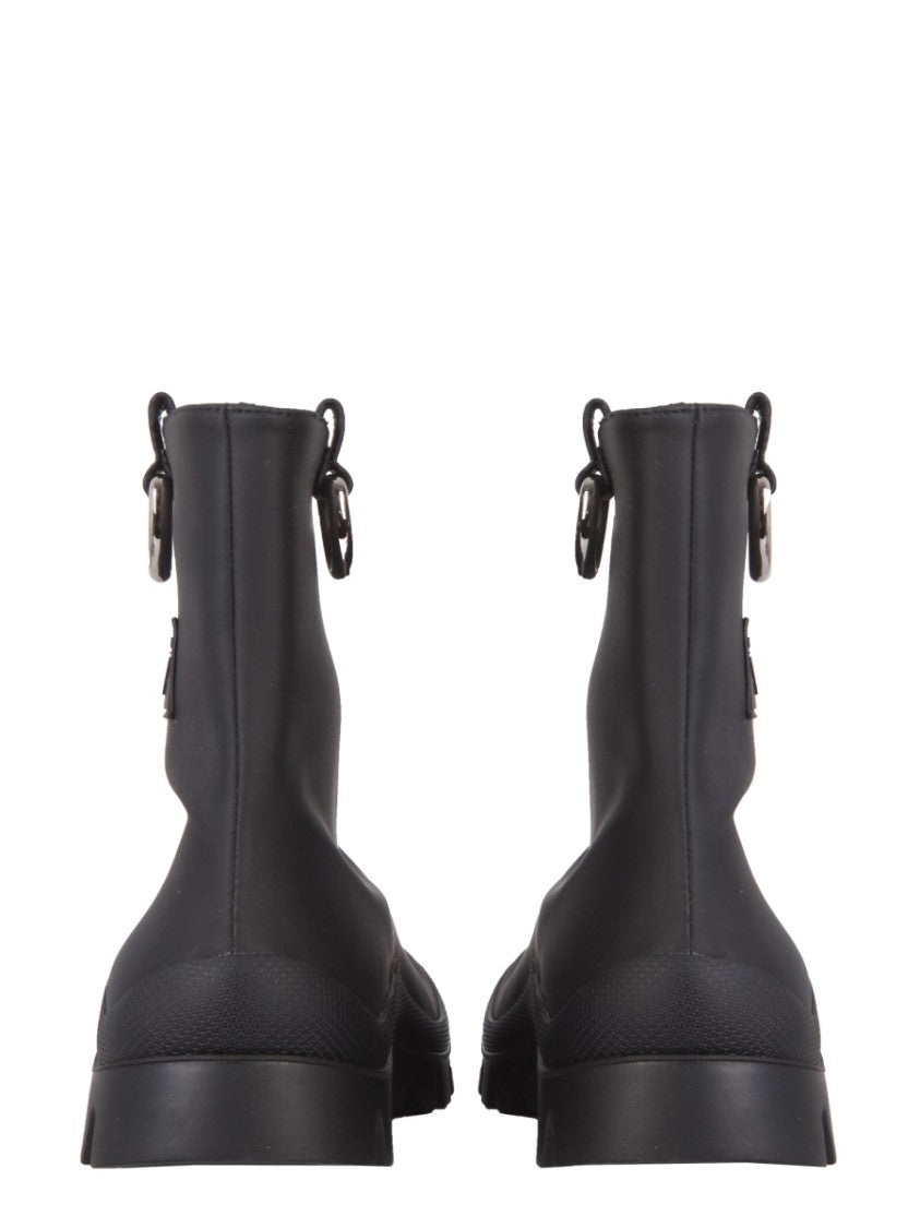 Msgm Matte Black Mid-Calf Rain Boots
