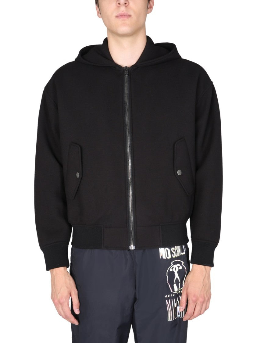 Moschino Hooded Jacket With Bold Logo Print
