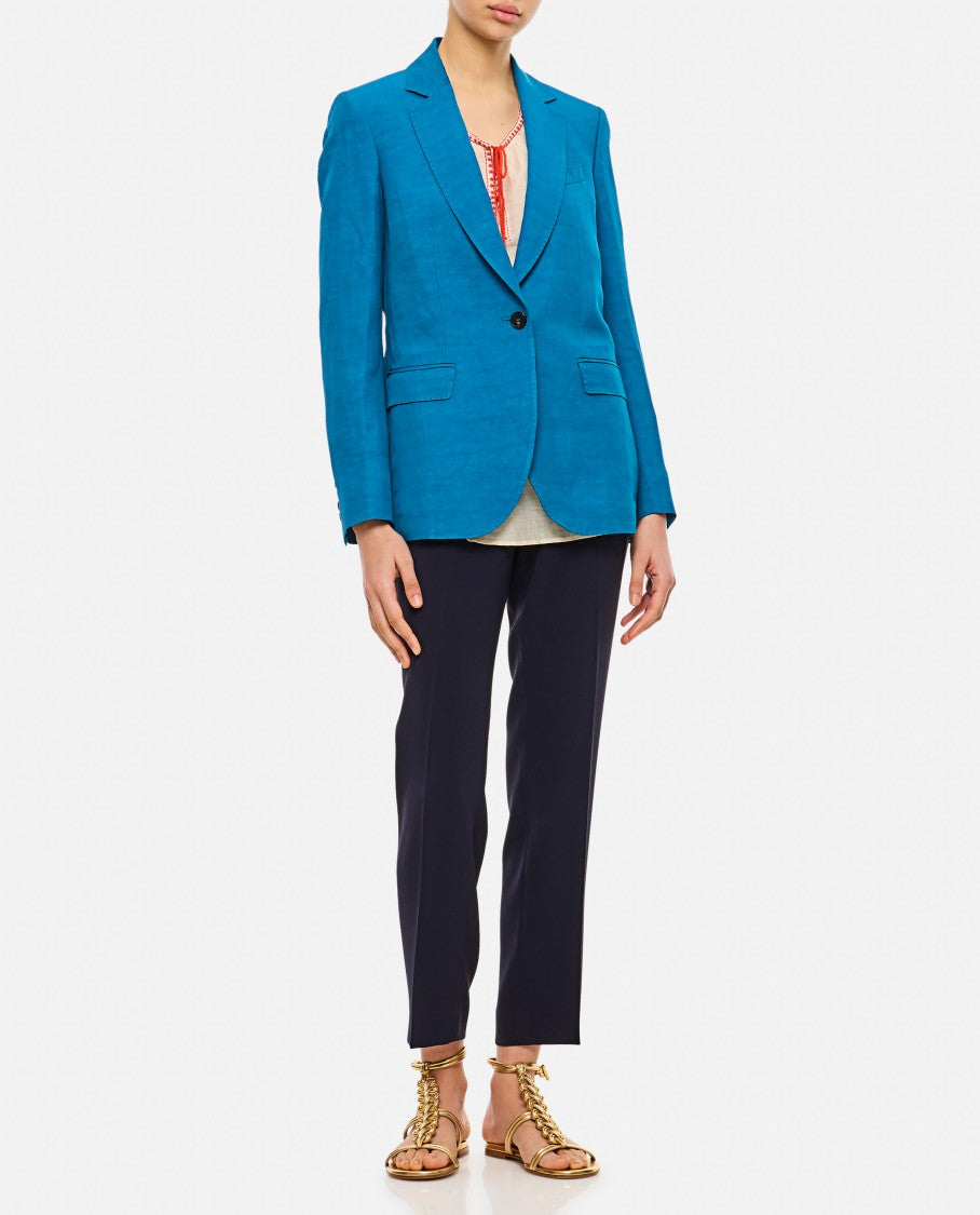 Alberto Biani Tailored Blue Jacket With Notched Lapel