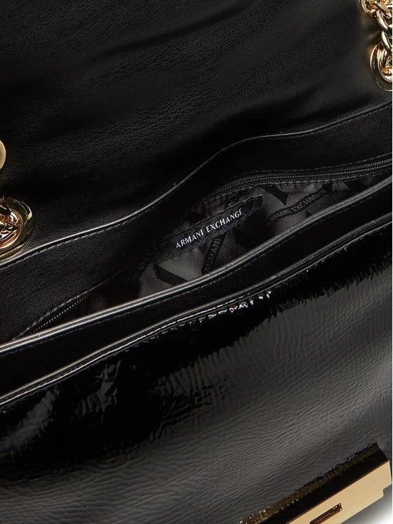 Armani Exchange Glossy Textured Shoulder Bag