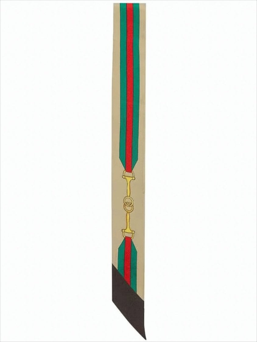 Gucci Silk Neck Bow With Horsebit Motif And Monogram