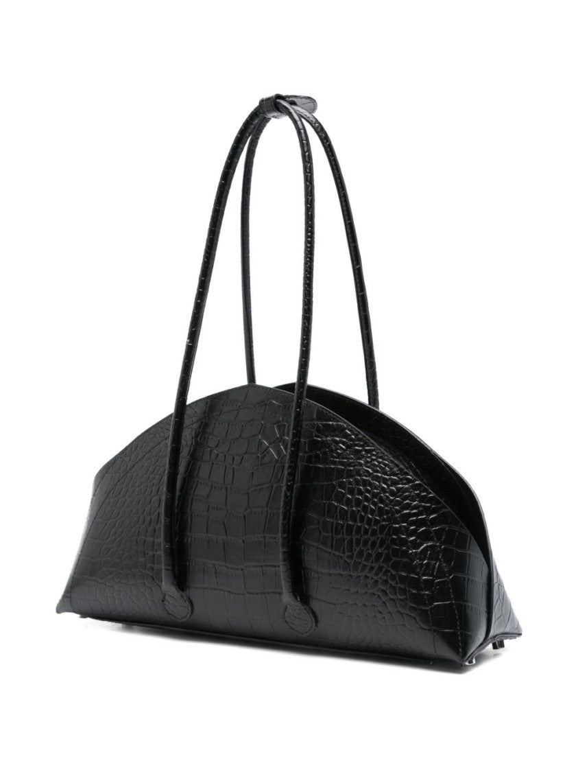 Federico Cina Crocodile-Embossed Calfskin Handbag With Structured Silhouette