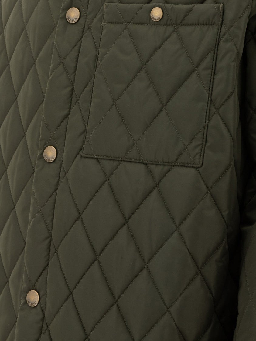 Burberry Quilted Cotton Jacket With Classic Collar
