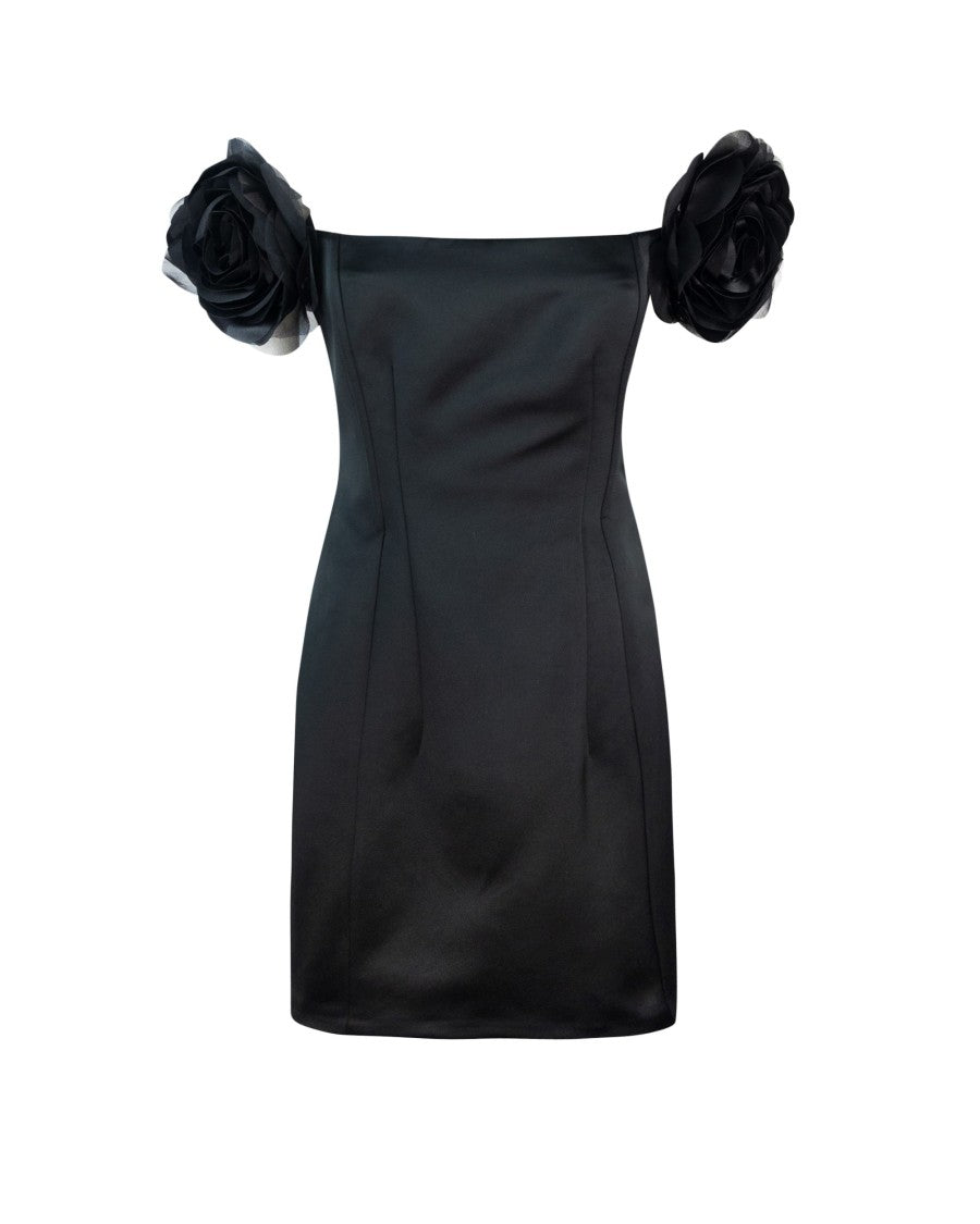 Elisabetta Franchi Duchess Dress With Floral Appliques