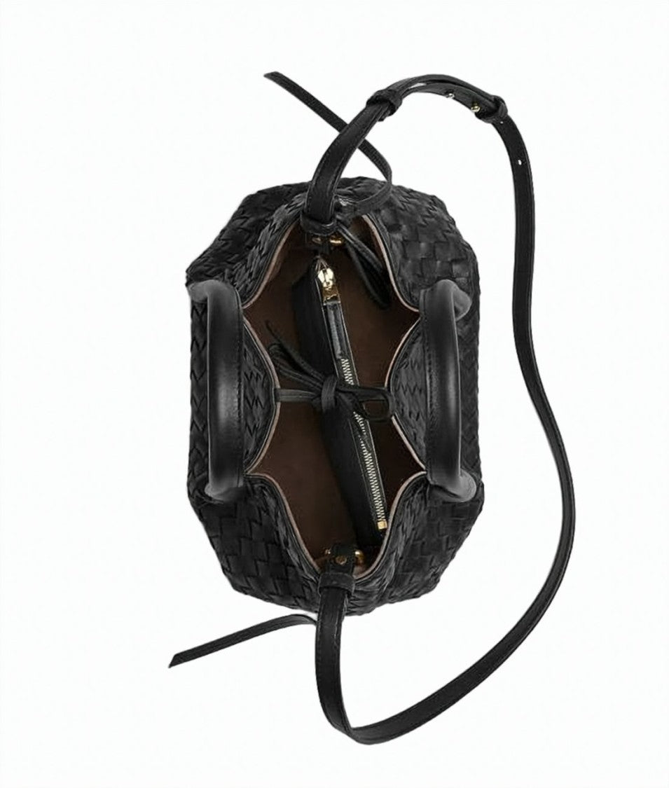Bottega Veneta Woven Calf Leather Shoulder Bag With Adjustable Strap