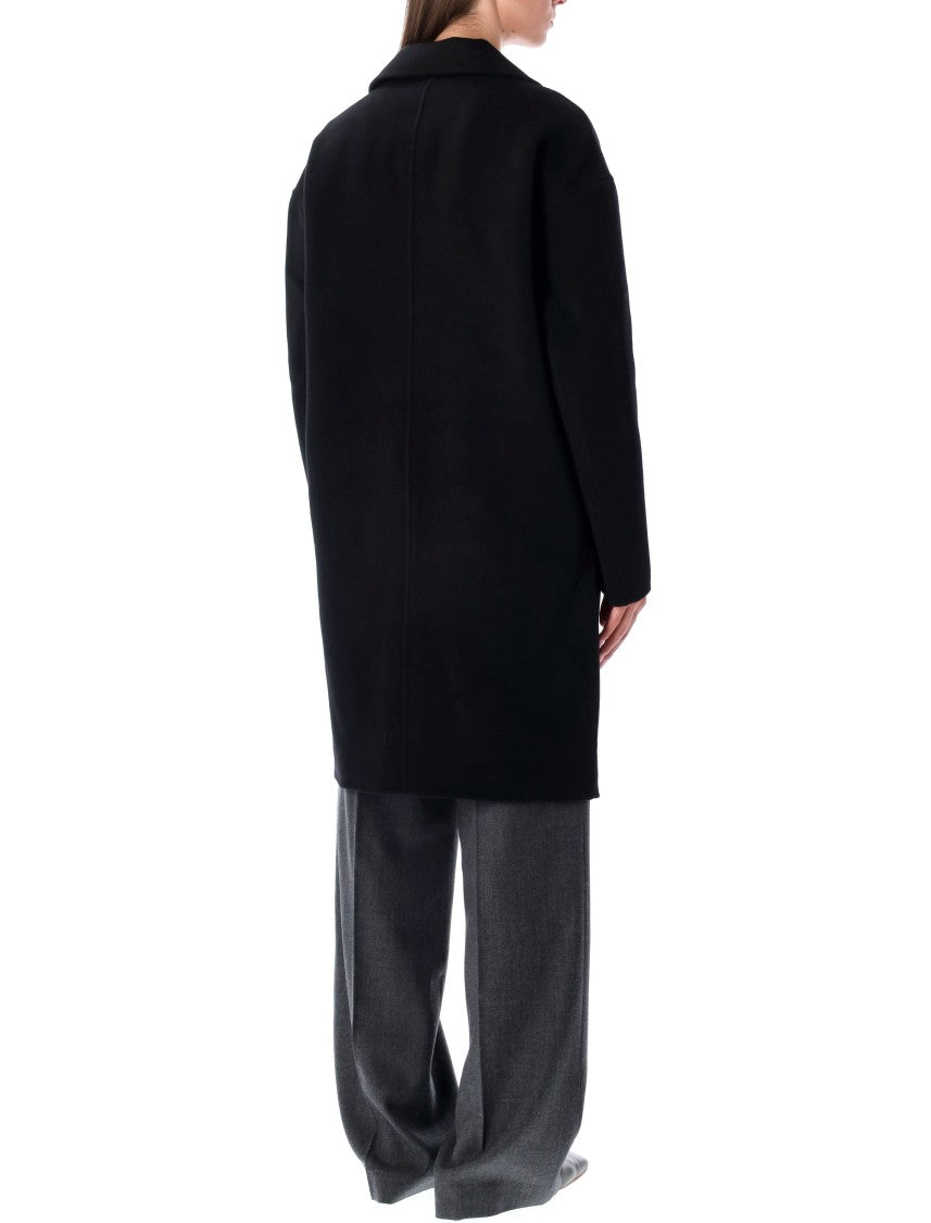 Anine Bing Oversized Wool Blend Coat With Classic Lapel And Button Closure