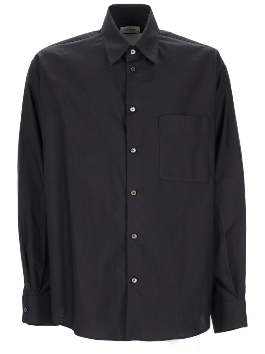 Lemaire Regular Fit Cotton-Silk Pleat Shirt