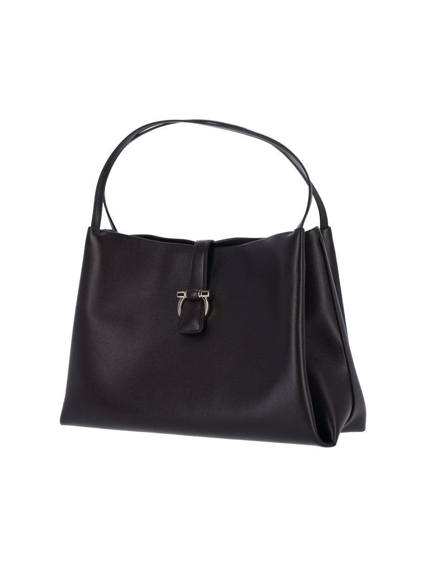 Ferragamo "Gancini" Tote Bag – Black