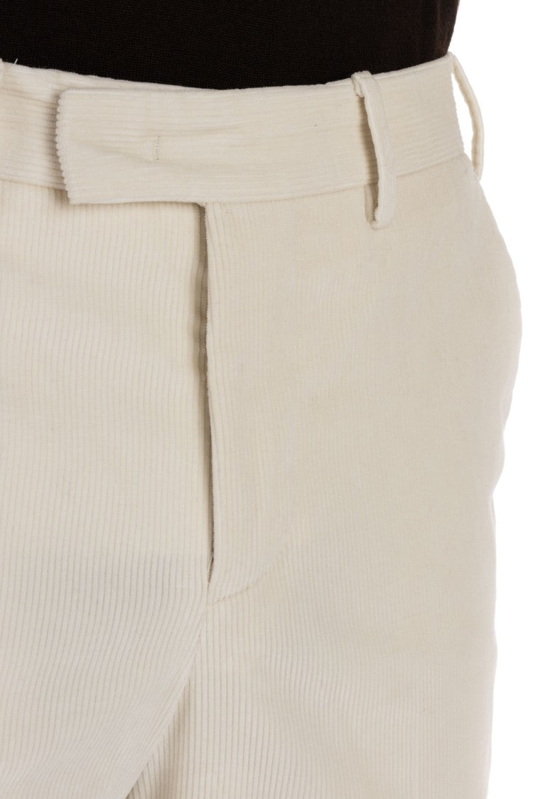 Pt Torino Soft Touch Mille Righe Velvet Trousers