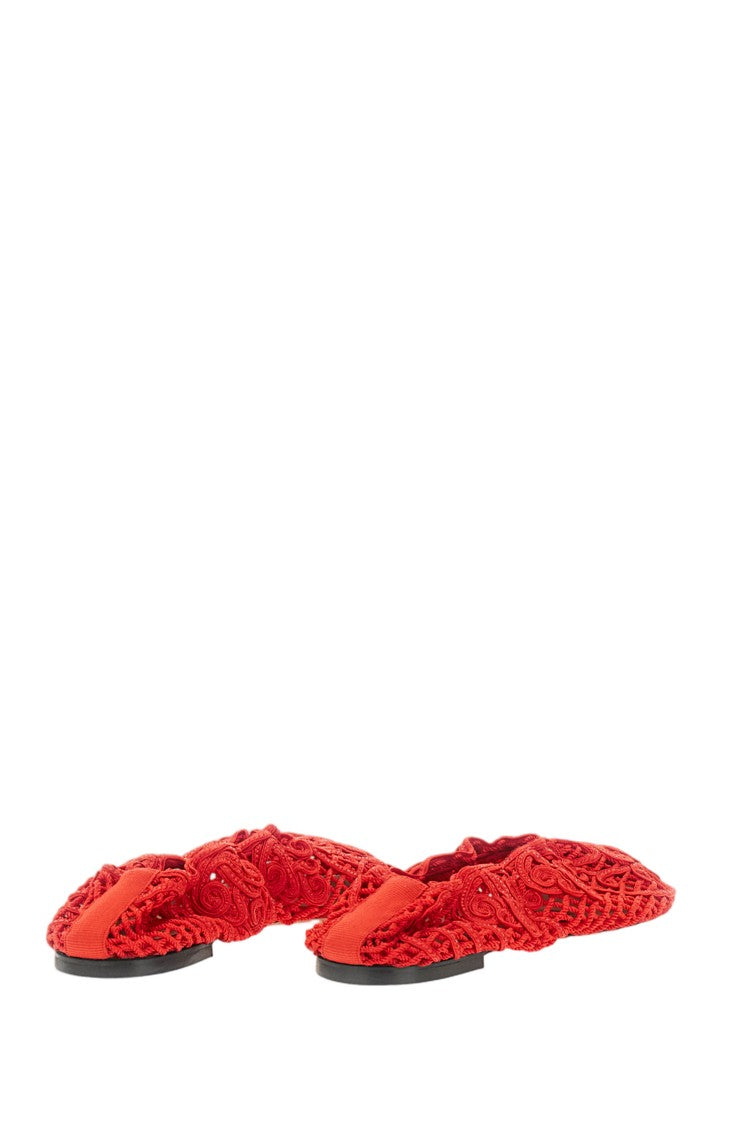 Odissi Red Iris Crochet Ballerina