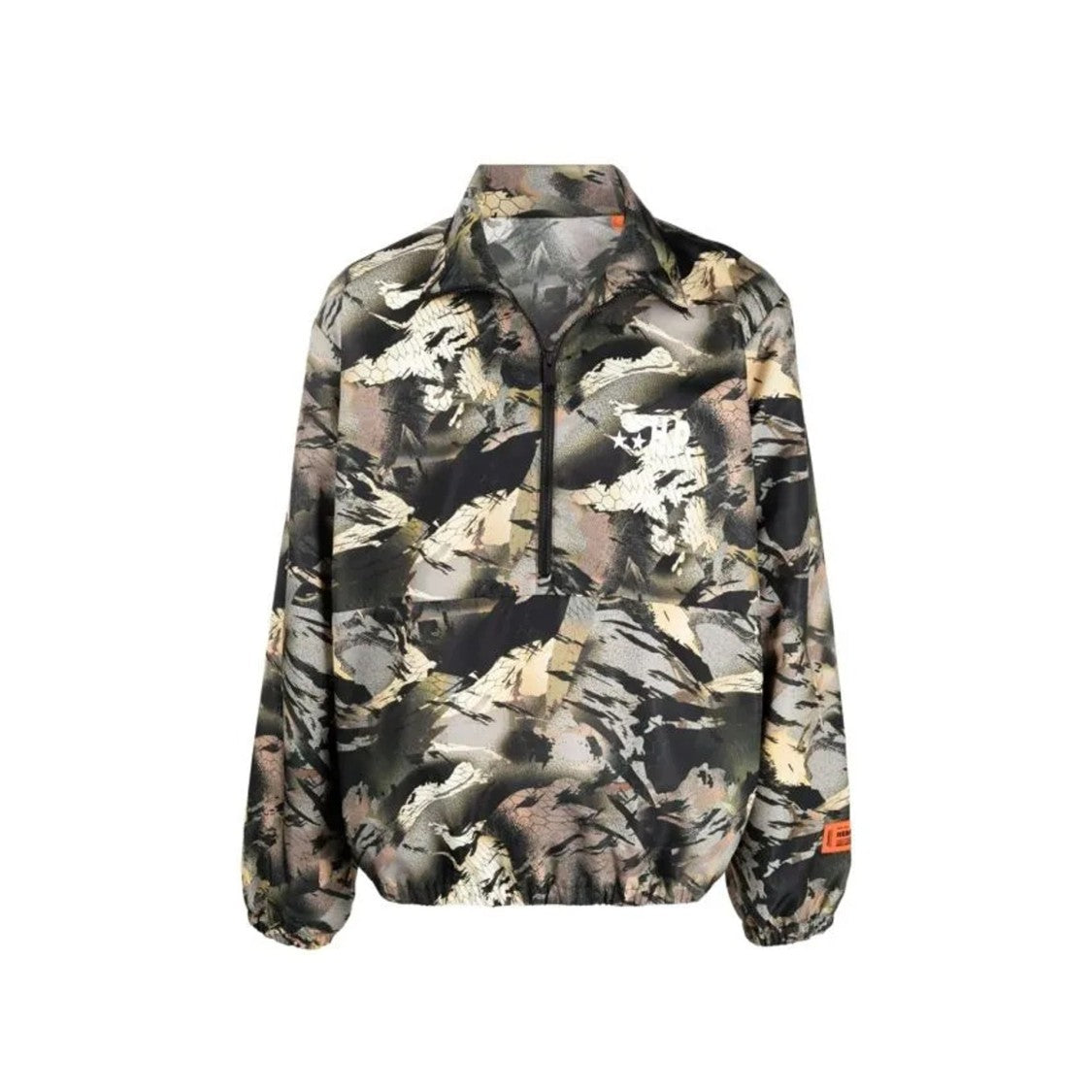 Heron Preston Camouflage Windbreaker With Stand Collar