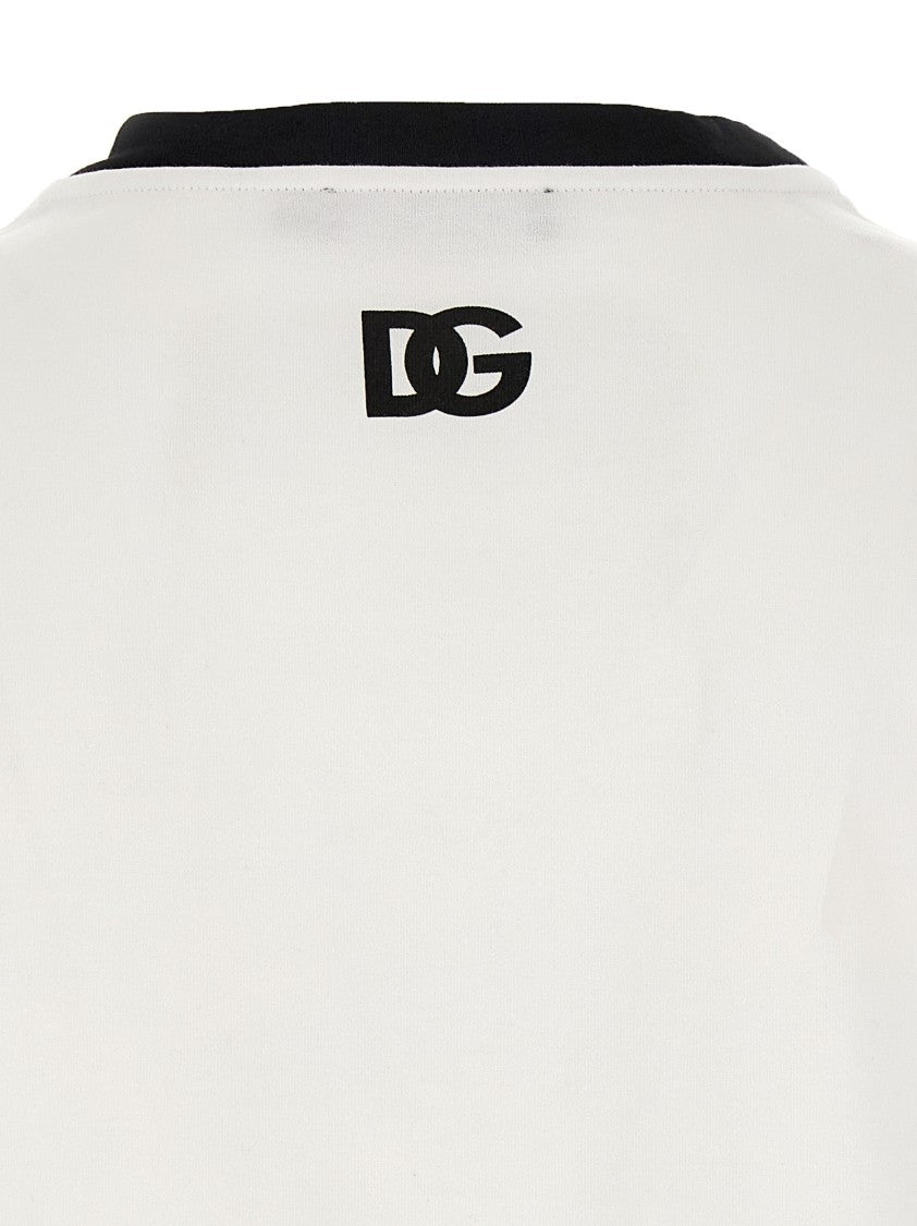 Dolce & Gabbana Cotton Crewneck T-Shirt With Front Logo