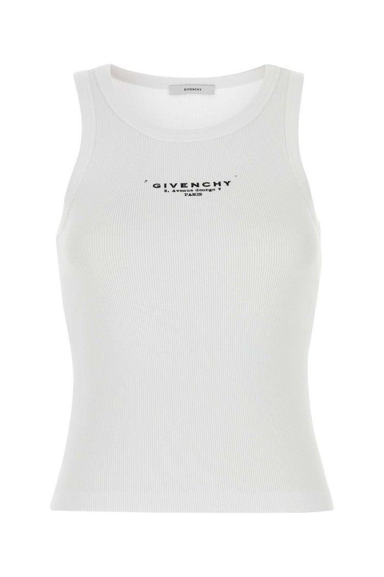 Givenchy White Stretch Cotton Tank Top