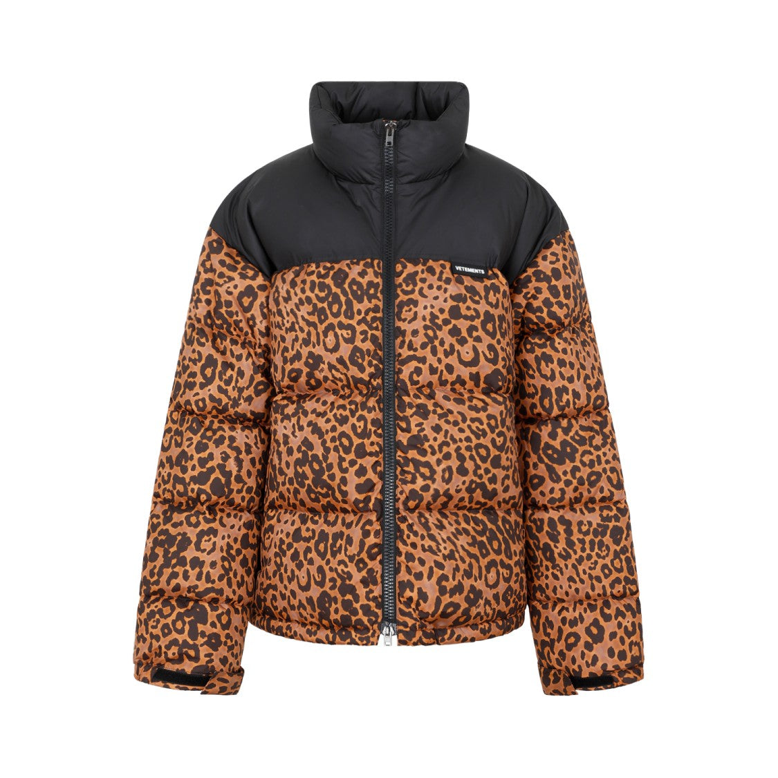 Vetements Leopard Logo Puffer Jacket