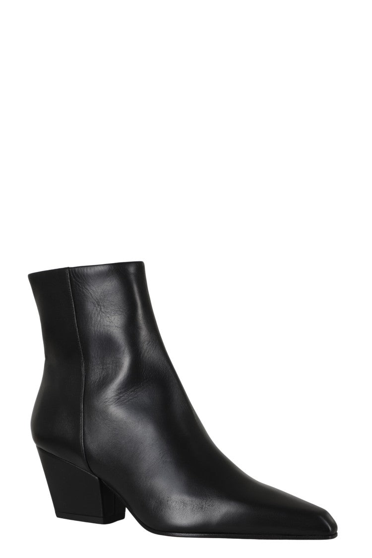 Paris Texas Black Pointed-Toe Leather Ankle Boots