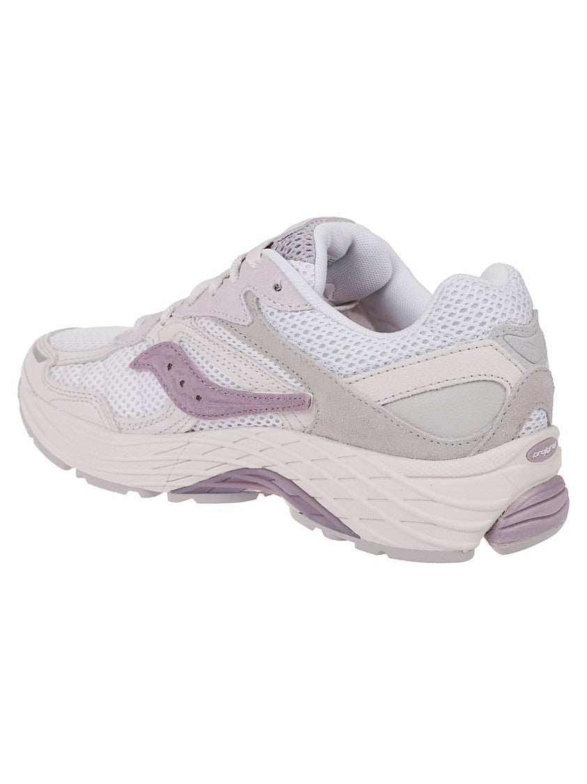 Saucony Neutrals Mesh And Leather Sneakers With Cushioned Sole