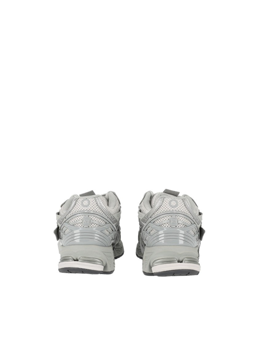 New Balance Grey/Silver Synthetic-Mesh Sneakers