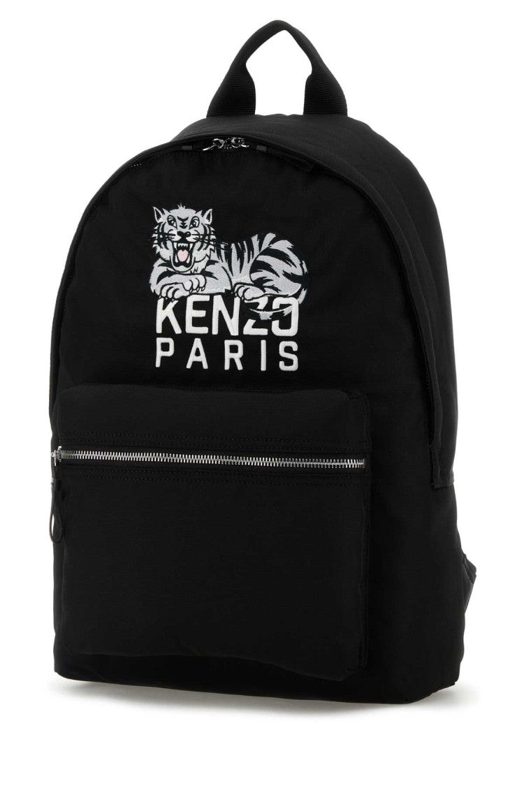 Kenzo Black Fabric Kenzo Happy Tiger Backpack