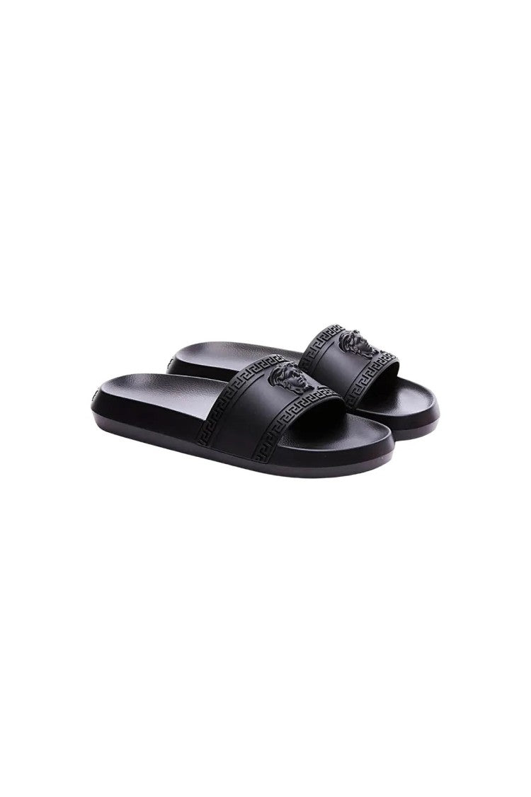 Versace Black Medusa Head Molded Rubber Slides