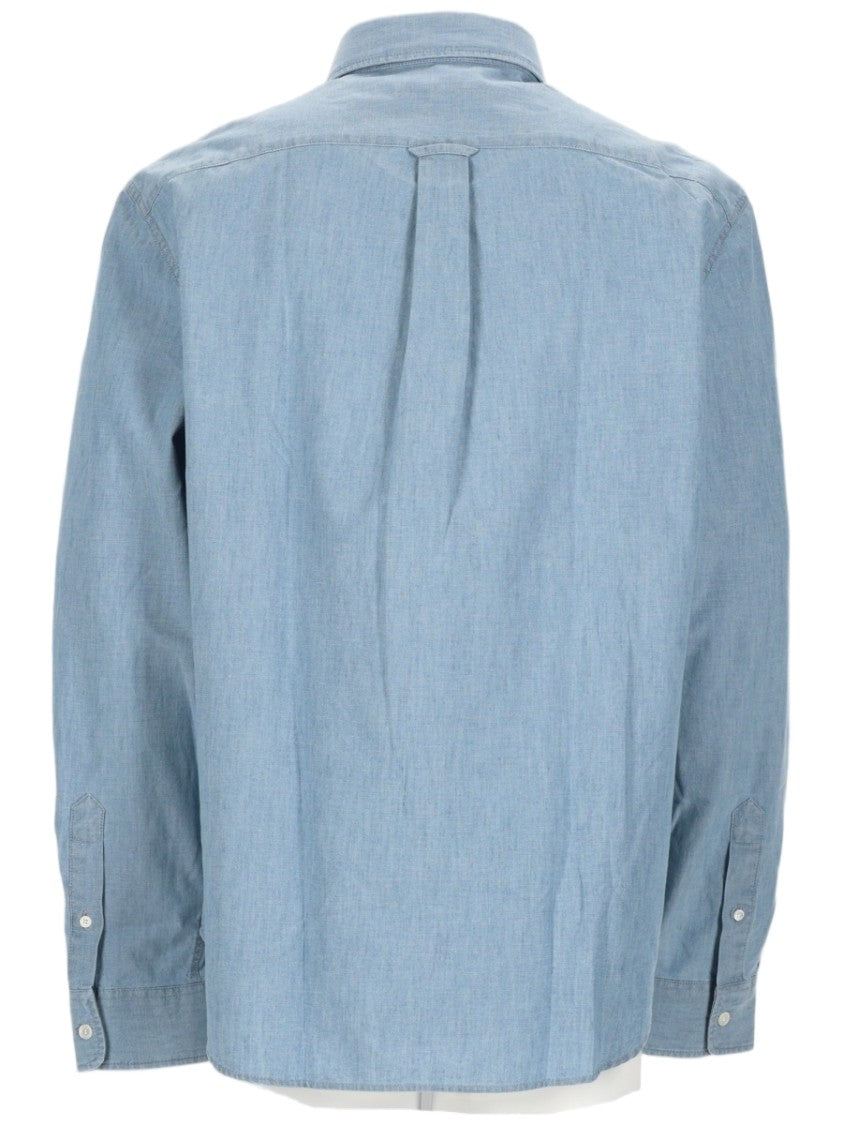 Maison Kitsuné Profile Fox Light Blue Casual Shirt