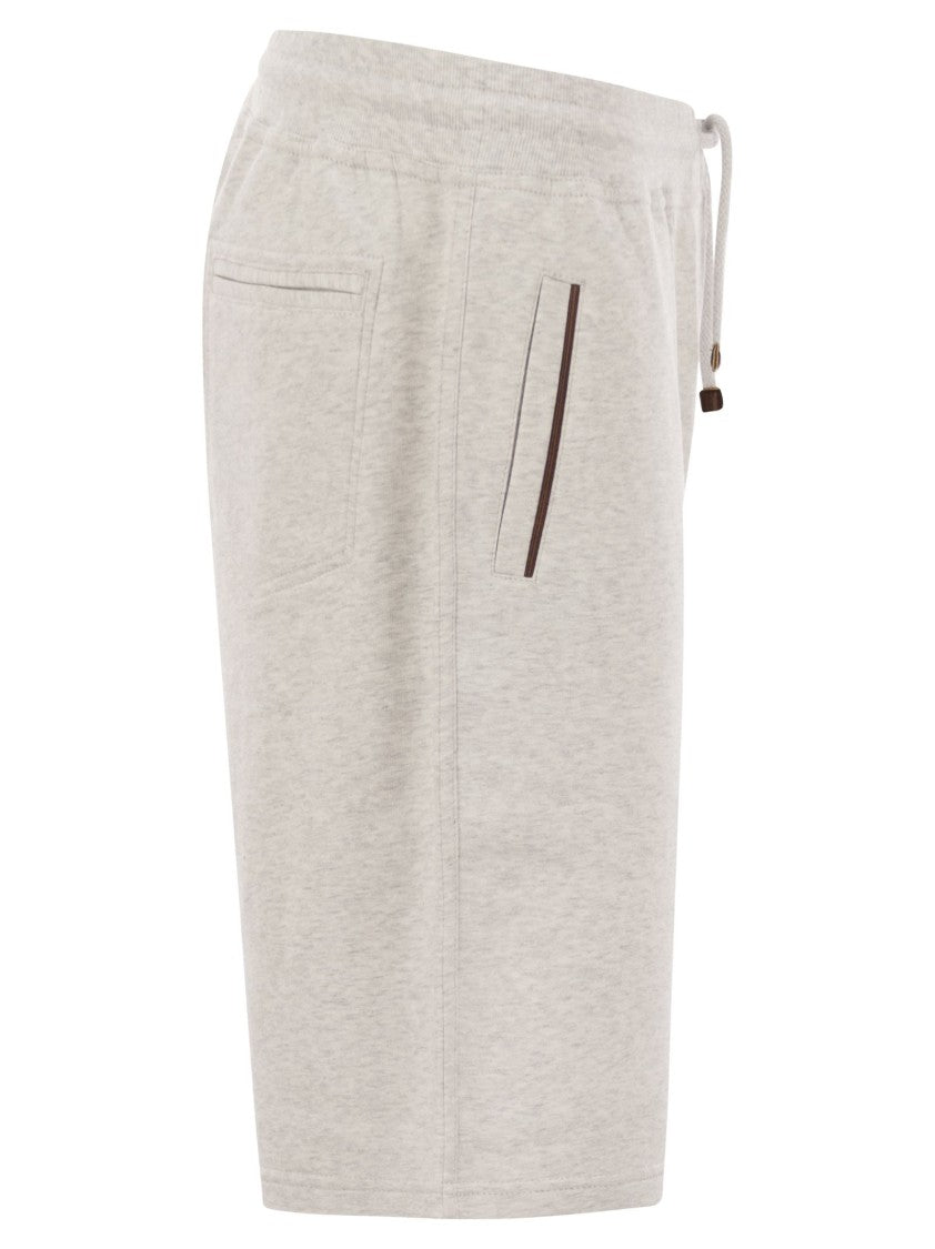 Brunello Cucinelli Bermuda Shorts In Techno Cotton Fleece