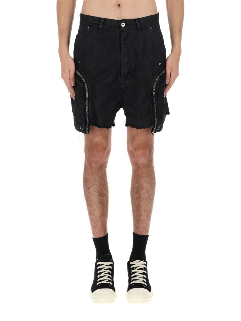 Drkshdw By Rick Owens Black Bauhaus Cotton Utility Shorts