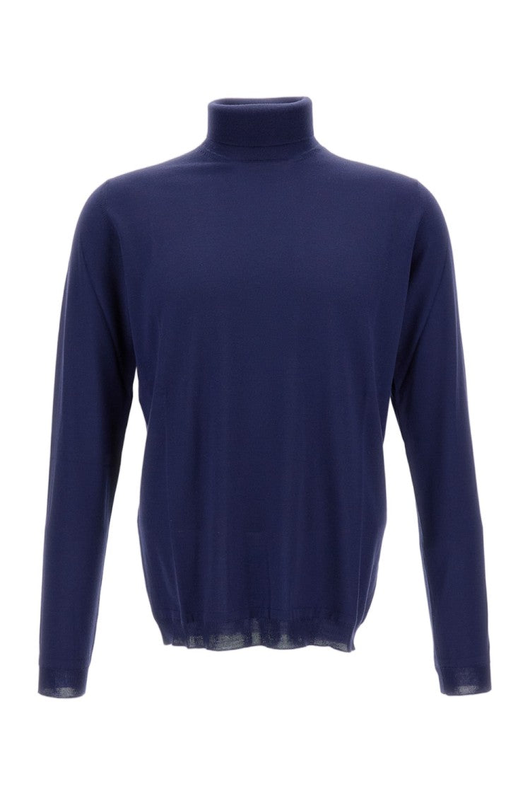 Goes Botanical Long-Sleeve Turtleneck Sweater In Extra Fine Merino Wool