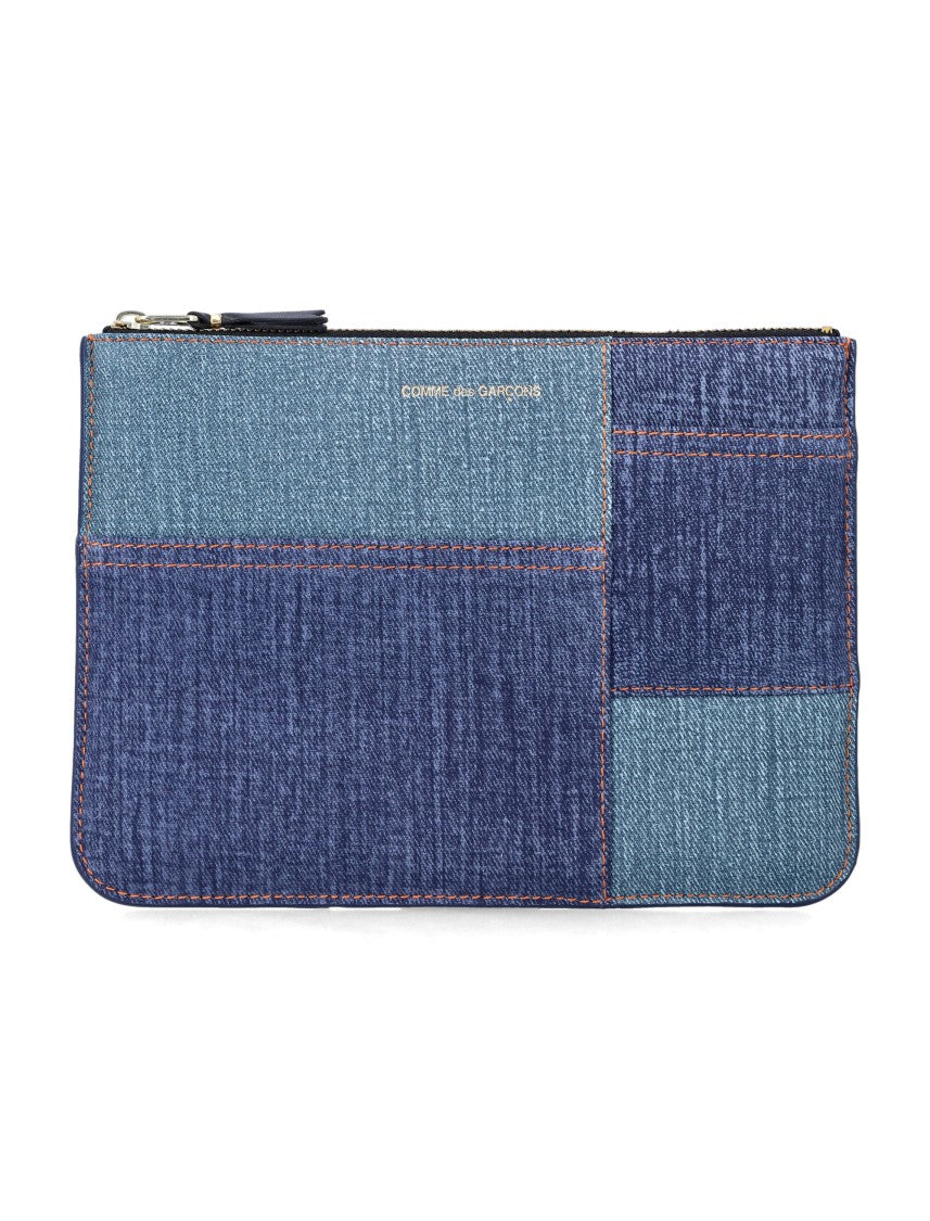 Comme Des Garçons Jeans Effect Patchwork Leather Pouch