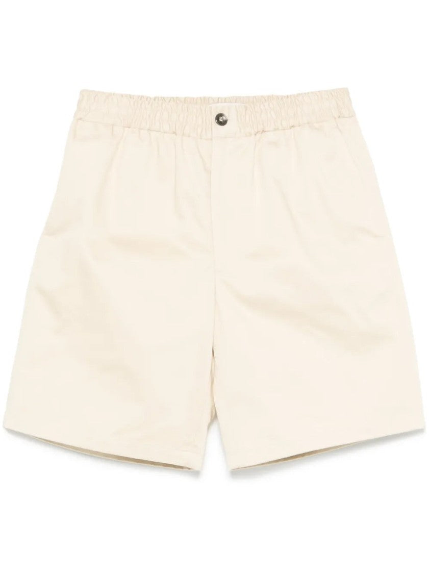 Ami Paris Brown Cotton Chino Shorts With Relaxed Fit