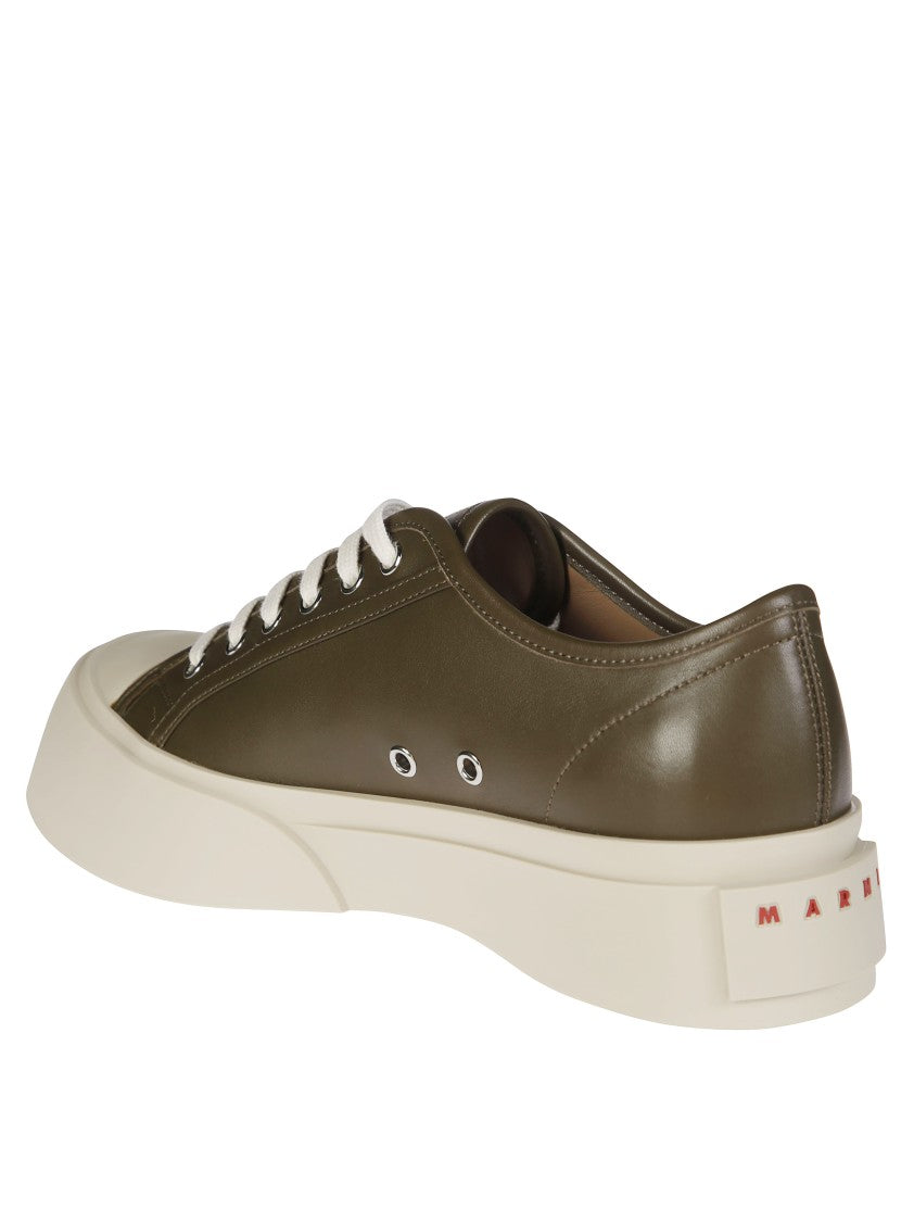 Marni Brown Leather Sneakers With Sole
