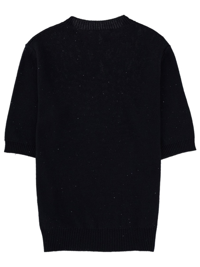 Fabiana Filippi Fine Knit Crew Neckline Cotton T-Shirt