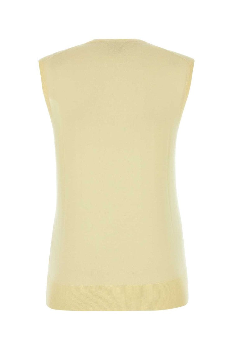 Bottega Veneta Pastel Yellow Cotton Blend Vest