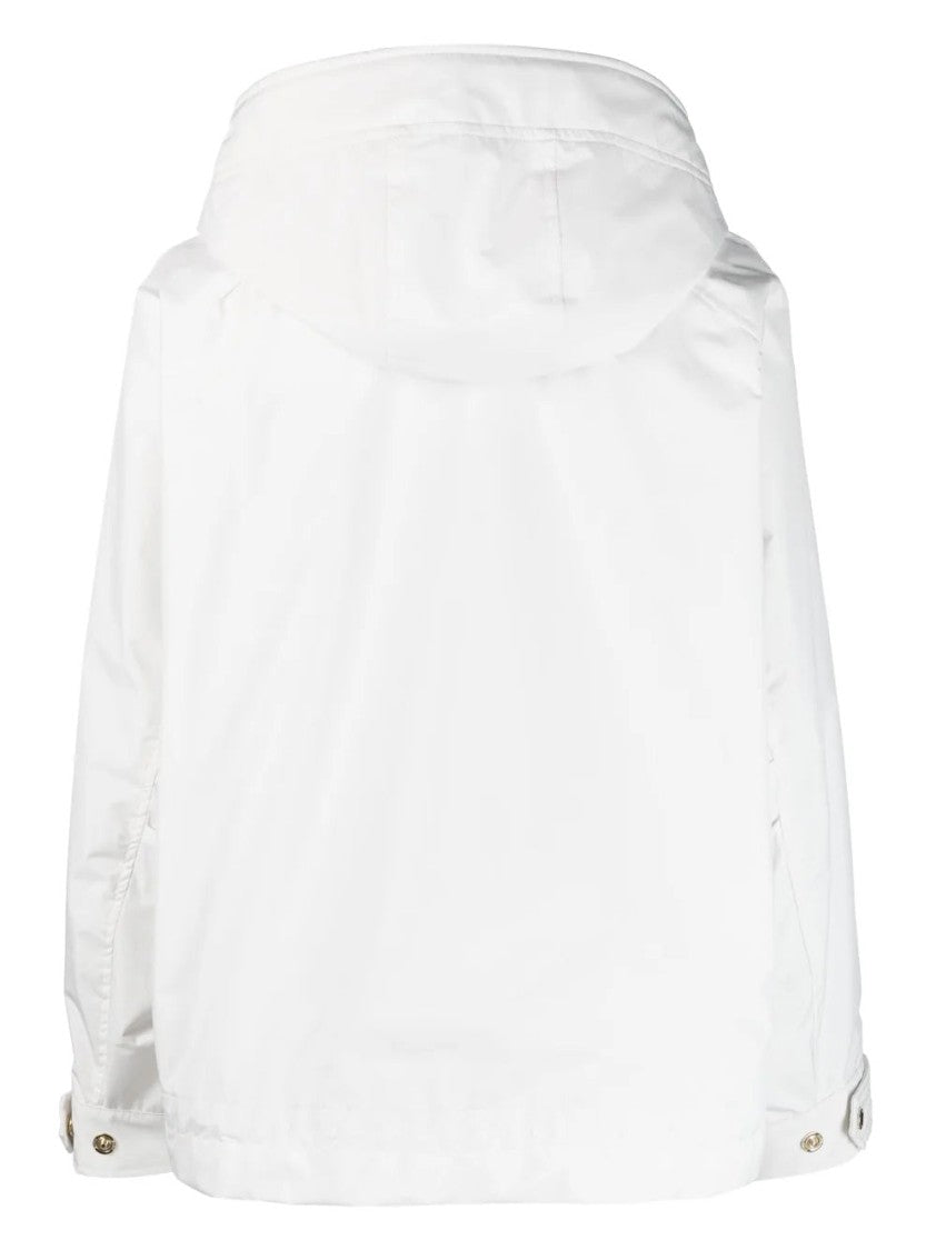 Moorer White Bomber Jacket With Hood