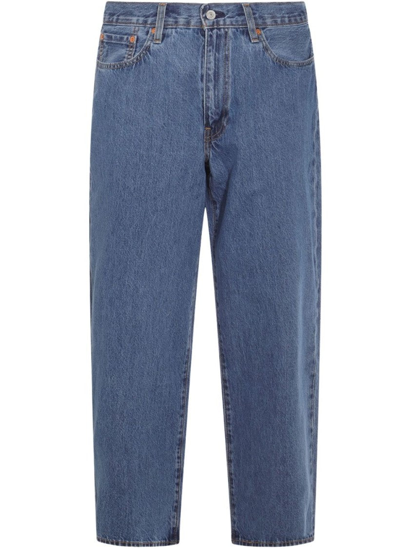 Levi's Mid-Blue Denim Cropped Jeans With Classic Five-Pocket Design