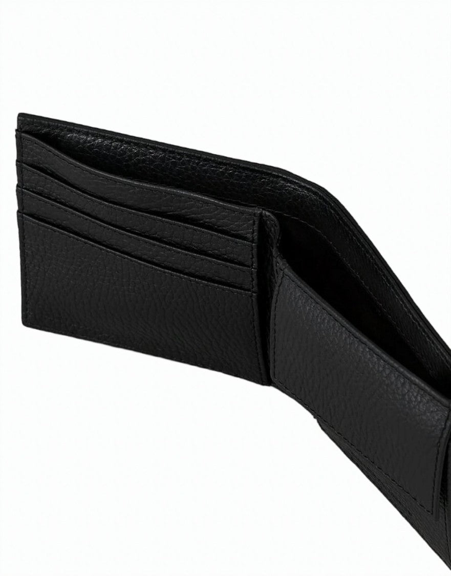 Emporio Armani Tumbled Leather Rubberized Logo Purse Wallet